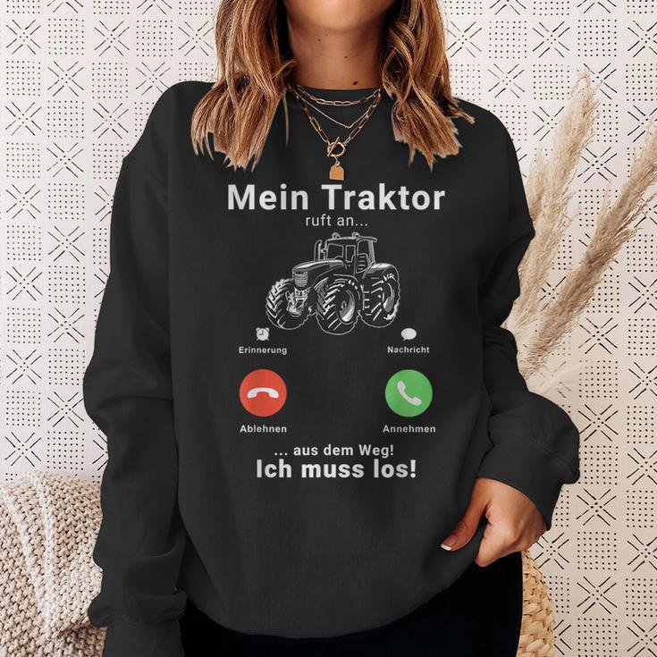 Mein Traktor Ruft An Traktorfahrer Farmer Bauer Tractor Sweatshirt Geschenke für Sie