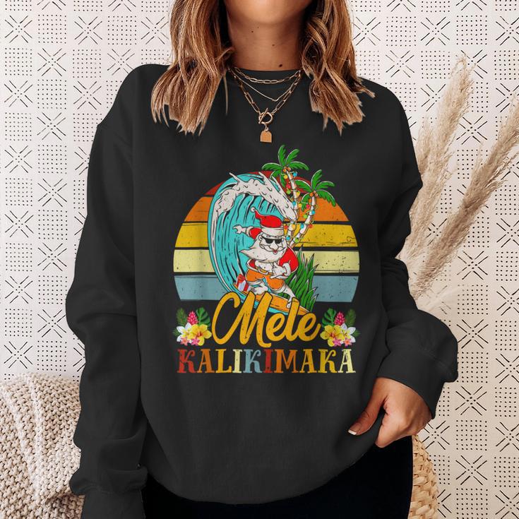 Mele-Kalikimaka Retro Santa Claus Shaka Hawaii Sweatshirt Geschenke für Sie