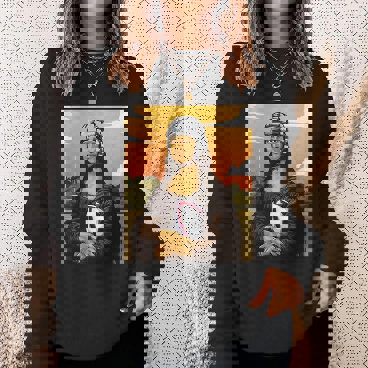 Mona Lisa Ama Rugby Divertente Rugby Fan Felpa Regalos para ella