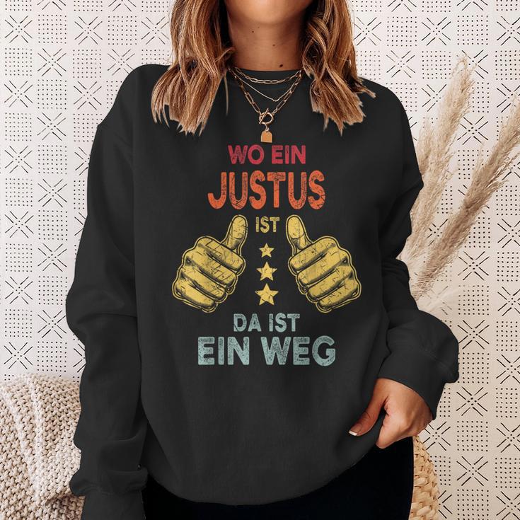 Name Justus Wo Ein Justus Istorname Sweatshirt Geschenke für Sie