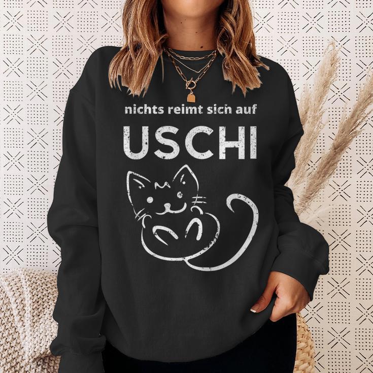 With Nichts Reimt Sich Auf Uschi Slogan With Cat Grunge Sweatshirt Geschenke für Sie