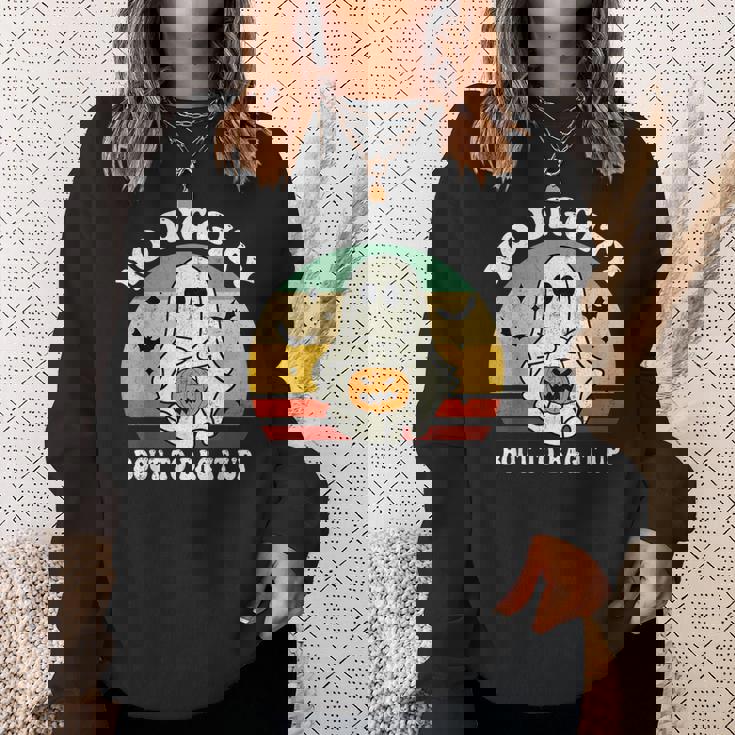 No Diggity Bout To Bag It Up Cute Ghost Halloween Sweatshirt Gifts for Her