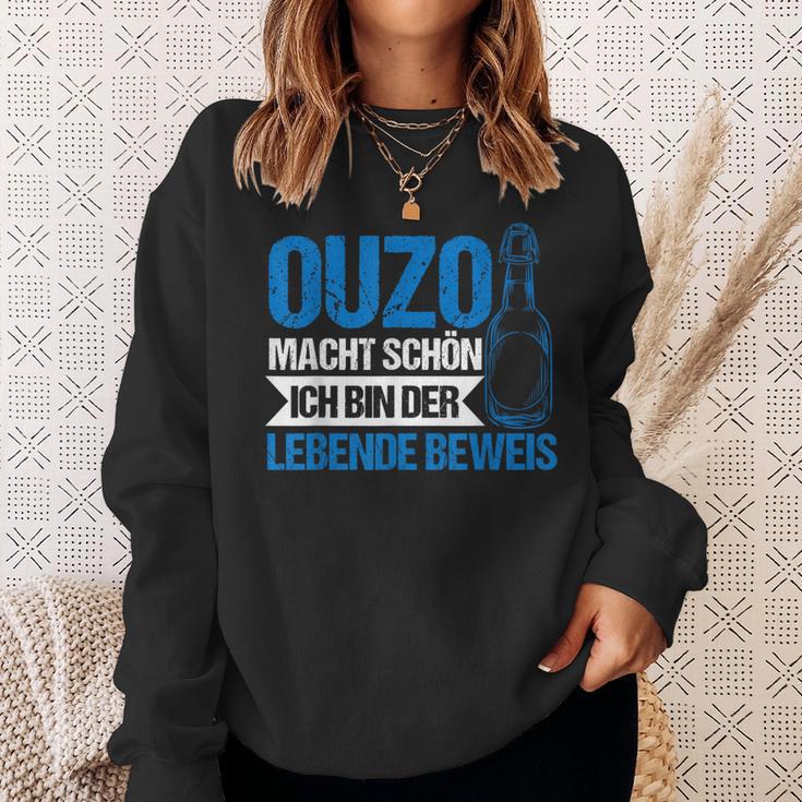 Ouzo Macht Schön Ich Bin Der Lebende Beweis Sweatshirt Geschenke für Sie