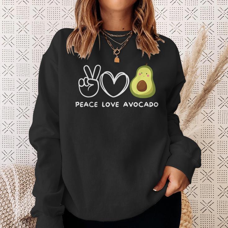 Peace Love Avocado Retro Avocado Lover Fruit Lover Sweatshirt Geschenke für Sie