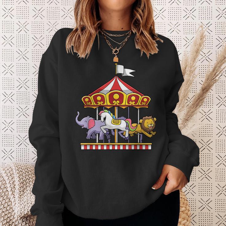 Pferdekarussell Nette Karnevalsfahrt Tiere Zirkus Sweatshirt Geschenke für Sie