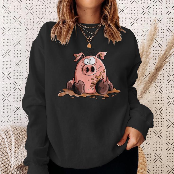 Pig In Mud I Pig I Pig Fun Sweatshirt Geschenke für Sie