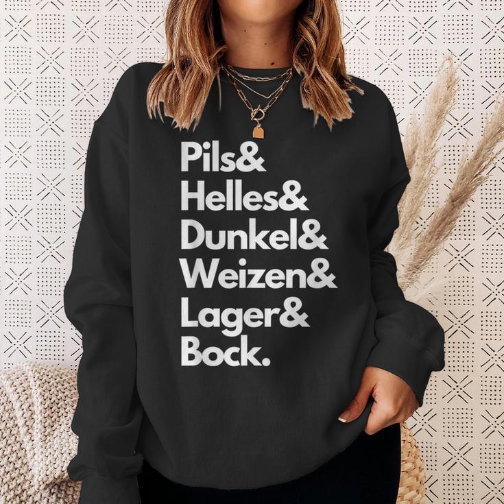 Pils Helles Dunkel Weizen Lager & Bock Biersorten Bier Trink Sweatshirt Geschenke für Sie