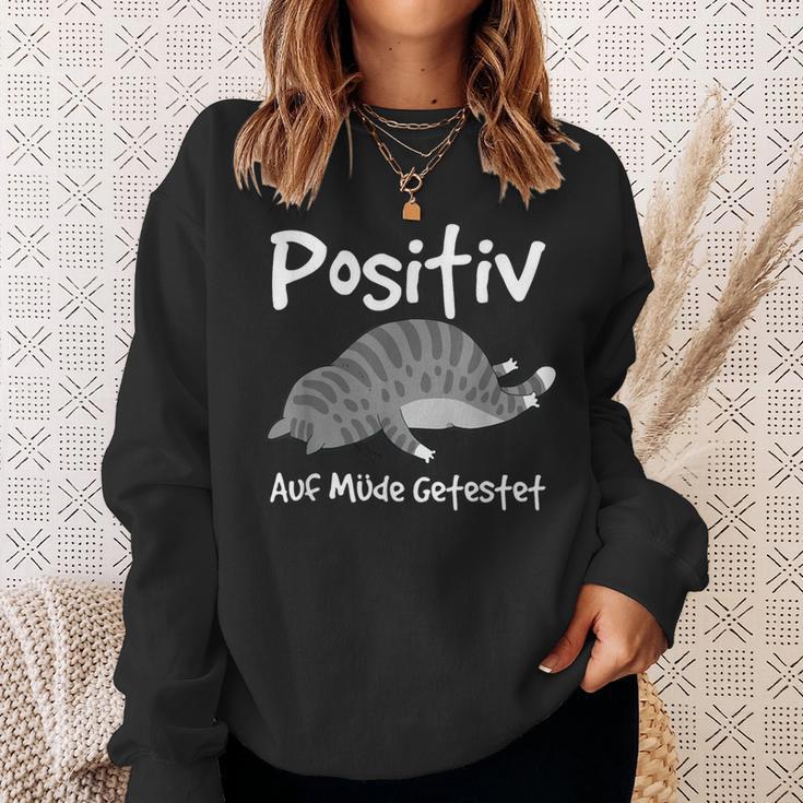 Positiv Auf Müde Getestet Fun Cat Sleep Sweatshirt Geschenke für Sie