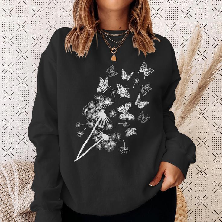 Pusteblume Butterblume Mit Schmetterlingen Im Garten Sweatshirt Geschenke für Sie