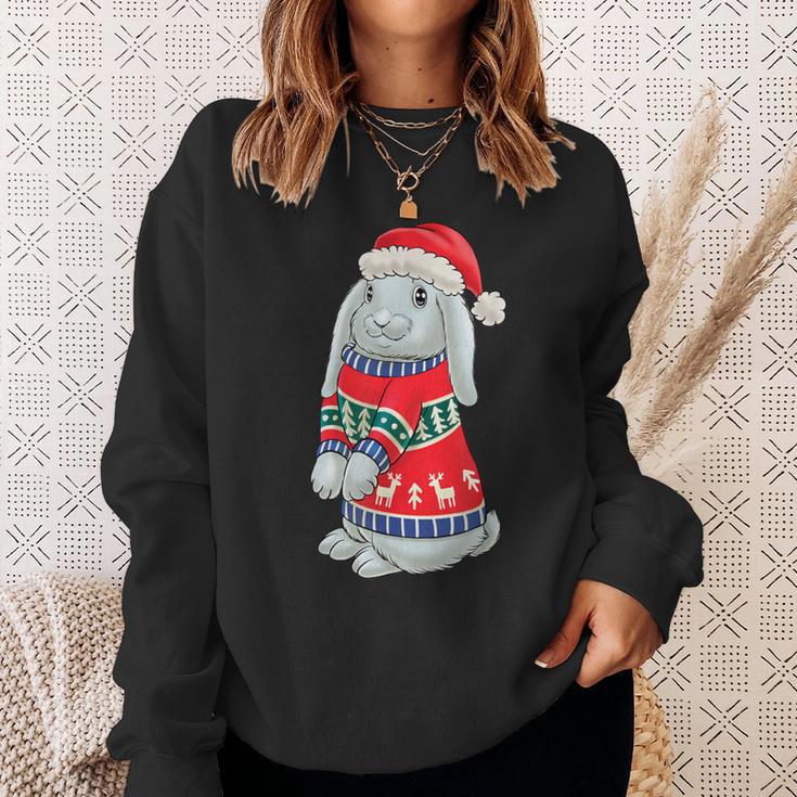 Rabbit Hat Hoppy Christmas Rabbit Christmas Sweatshirt Geschenke für Sie