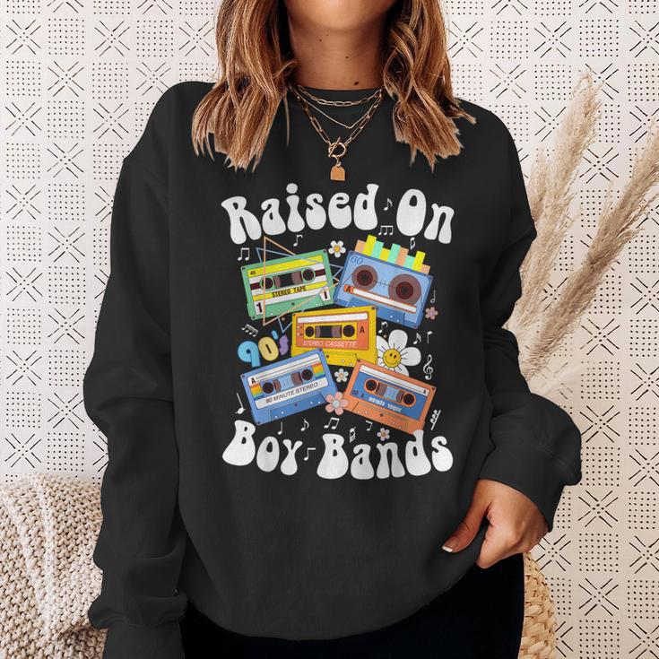 Raised On 90S Boy Bands Cassette Tape Retro Sweatshirt Geschenke für Sie