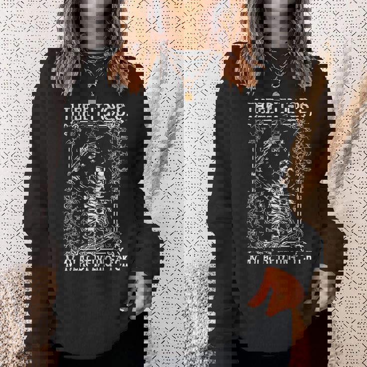 There It Goes My Last Flying Fuck Skeletons Halloween Sweatshirt Gifts for Her