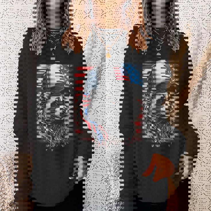 Redneck Raccoon Mullet White Trash Party Attire 4Th July Sweatshirt Gifts for Her