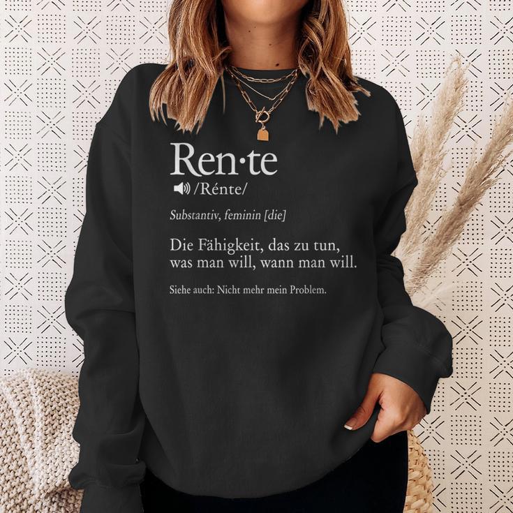 Rente Substantiv Rentner Pensioner Sweatshirt Geschenke für Sie