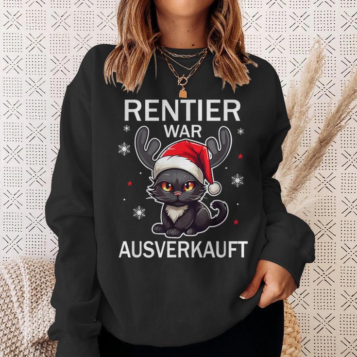 Rentier War Ausverkauft Lustiges Katzen Weihnachts Sweatshirt Geschenke für Sie