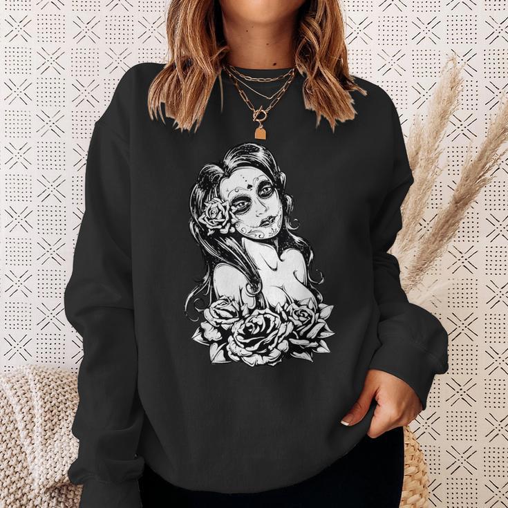 Retro Catrina I Retro Dia De Muertos I La Santísima Muerte Sweatshirt Geschenke für Sie