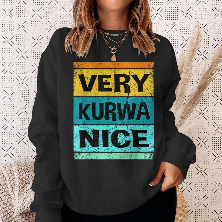 Retroery Kurwa Nice Poland Polska Sweatshirt Geschenke für Sie