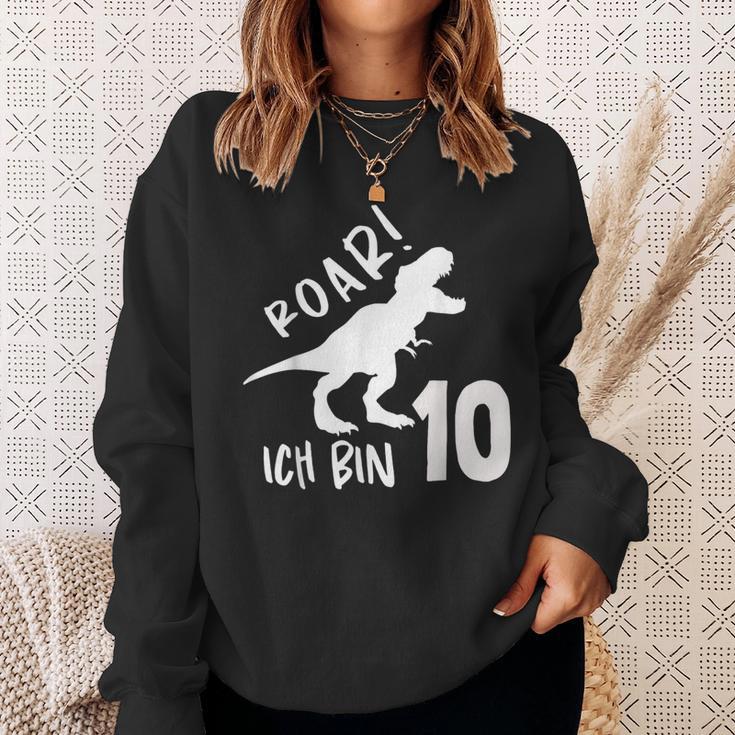 Roar Ich Bin 10 Jahre Alt 10Th Birthday T-Rex Dino Sweatshirt Geschenke für Sie