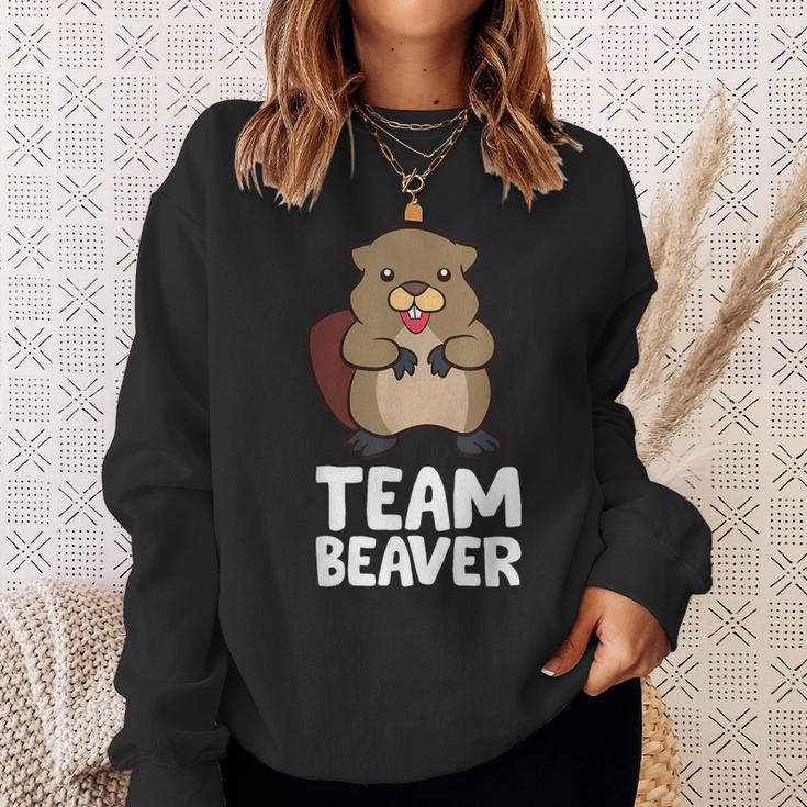 Rodent Team Beaver Team Beaver Love Flannelette Sweatshirt Geschenke für Sie