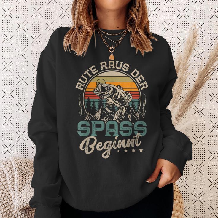 Rute Raus Der Spass Beginnt Fishingintage Angler Sweatshirt Geschenke für Sie