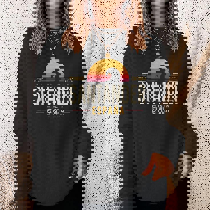 Santander Cantabria Spagna Santander España Retro Wave Logo Felpa Regalos para ella