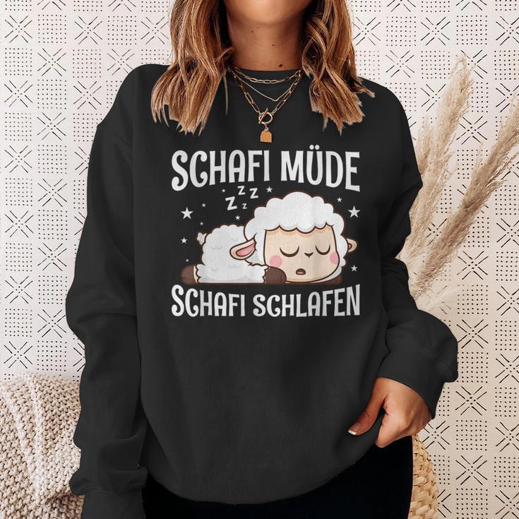 Schafi Müde Schafi Schlafen Schaf Pyjamas Schlaf Saying Sweatshirt Geschenke für Sie