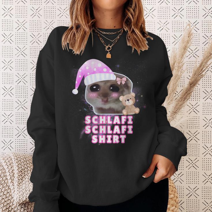 Schlafi Schlafi Sad Hamster Meme Sweatshirt Geschenke für Sie