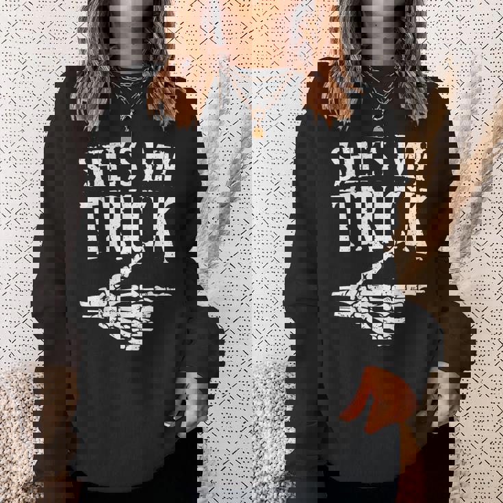 She's My Trick Halloween Costume Matching Couple Boyfriend Sweatshirt Gifts for Her
