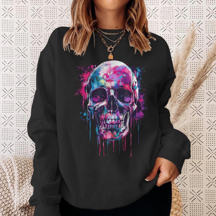 Skeleton Skull Biker Rocker Skull Punk Rock Sweatshirt Geschenke für Sie