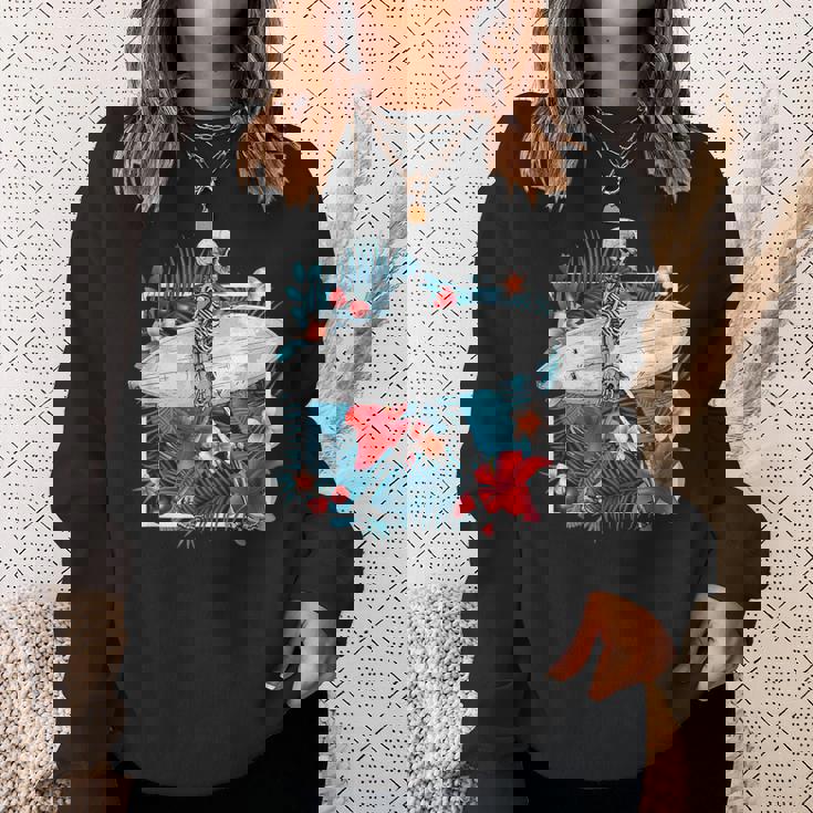 Squelette En Surf Et Tropique Lifestyle Aloha Coloré Fun Sweater e Cadeaux pour elle