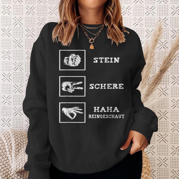 Stone Scissors Paper Haha Reingeguck Reingeschaut Sweatshirt Geschenke für Sie