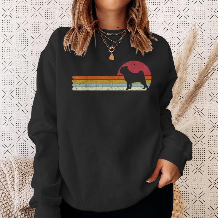 Sunset Distressed Pug Carlin Carlino Dog Holder Sweatshirt Geschenke für Sie