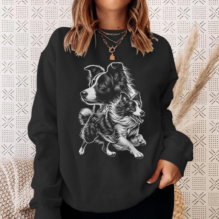 Super Cute Border Collie Cool Portrait On Chest Sweatshirt Geschenke für Sie