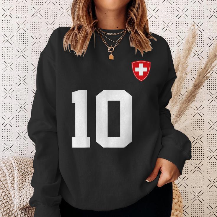 Switzerland 10 Sport Enthusiast Swiss Flag Suisse Fan Jersey Sweatshirt Geschenke für Sie