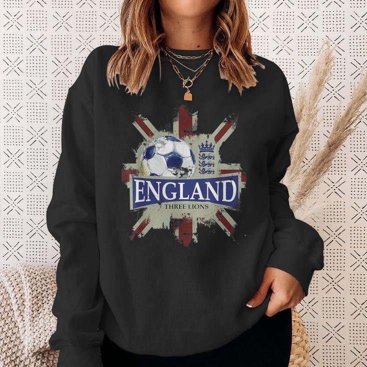 Three Lions England Fußball Team Fan Union Jack Grunge Sweatshirt Geschenke für Sie