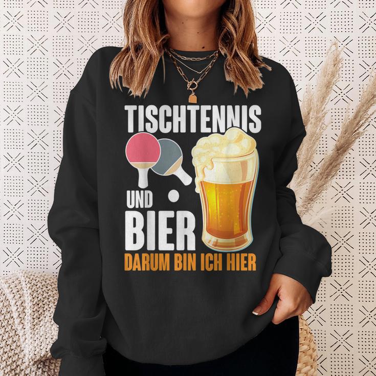 Tischtennis Und Bier Darum Bin Ich Hier Slogan Alcohol Sweatshirt Geschenke für Sie