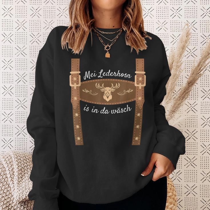 Trachten Dirndl Ersatz Bayrische Tracht Mei Lederhosn Is In Da Wasch Leather Trousers Replacement Lederhosn Short Sleeve Sweatshirt Geschenke für Sie