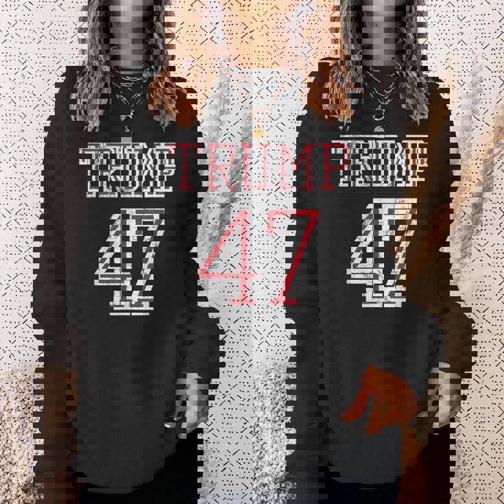 Trump 47 President Team Football Jersey Style 2024 Front Sweatshirt Gifts for Her