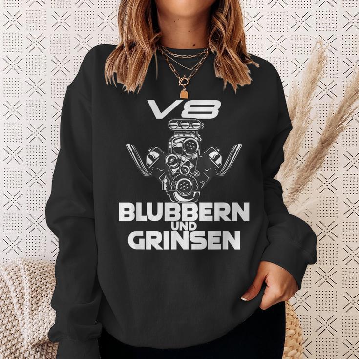 V8 Blubbern Und Grinsen Hubraum Sweatshirt Geschenke für Sie