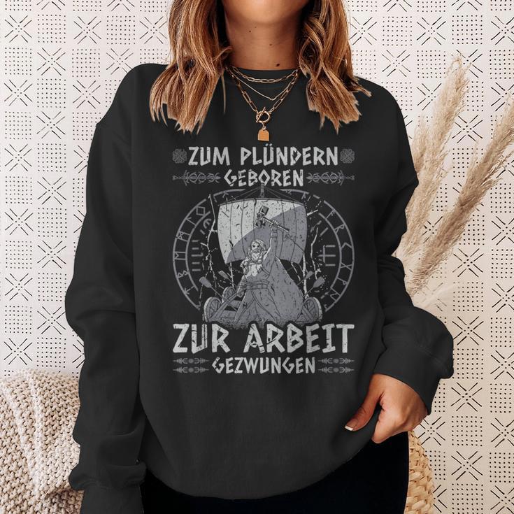 Viking Warrior Saying Zum Plündern Geboren Norseiking Sweatshirt Geschenke für Sie