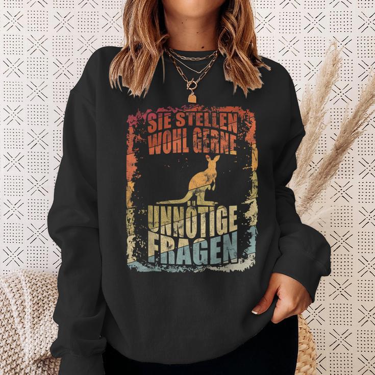 Vintage Kangaroo Du Stelle Wohl Gerne Unnecesse Questions Sweatshirt Geschenke für Sie