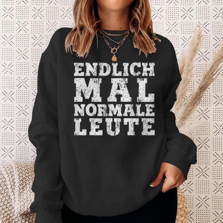 Withintage Print Endlich Mal Normale Leute Sweatshirt Geschenke für Sie