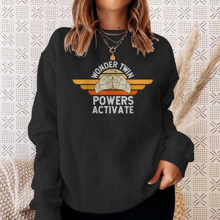 Wonder Twin Powers Activate Superhero Twins Geschwisterbindung Sweatshirt Geschenke für Sie