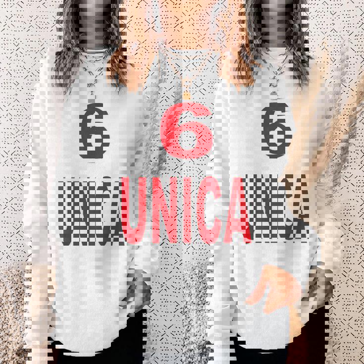6 Unica Maglia Bianca Scritta Rossa Felpa Regalos para ella