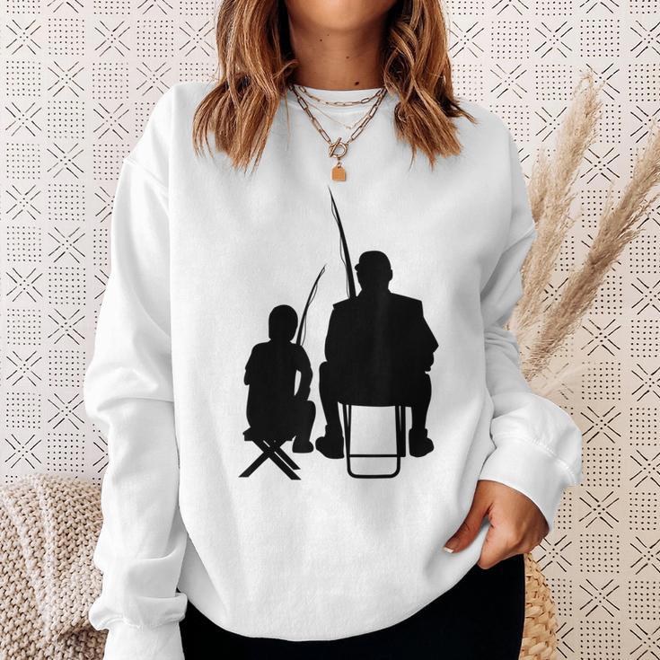 Angler Papa Und Sohn Fischer Fishing Rod Angel Boys' Gray Sweatshirt Geschenke für Sie