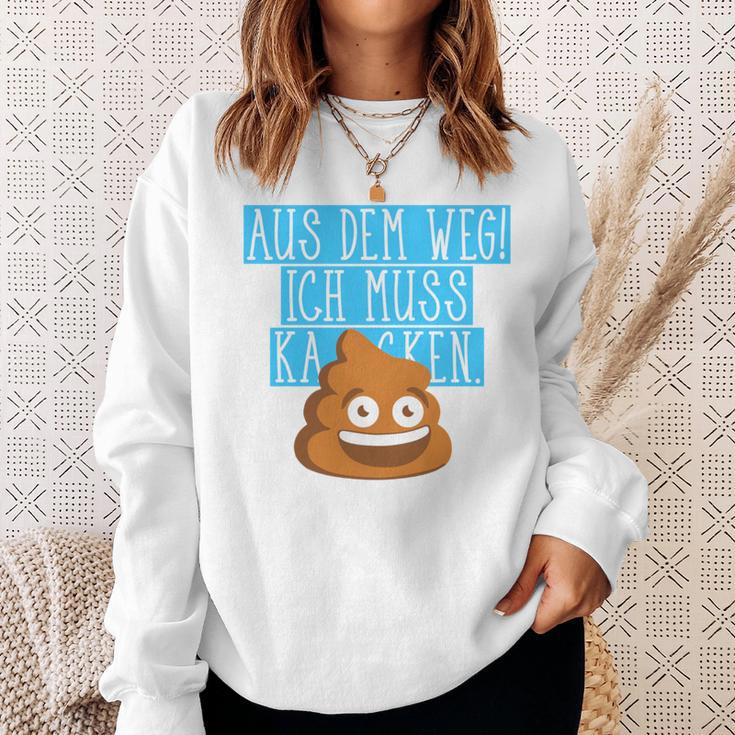 Aus Dem Weg Ich Muss Kacken Kaka Alarm Illustration Fun Sweatshirt Geschenke für Sie