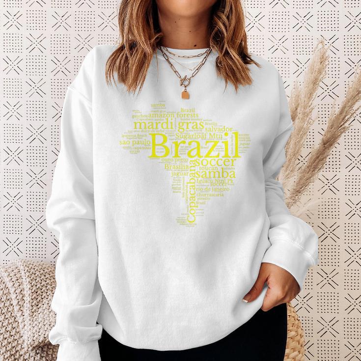 Brazil Map Football Copacabana Brazilian Sweatshirt Geschenke für Sie