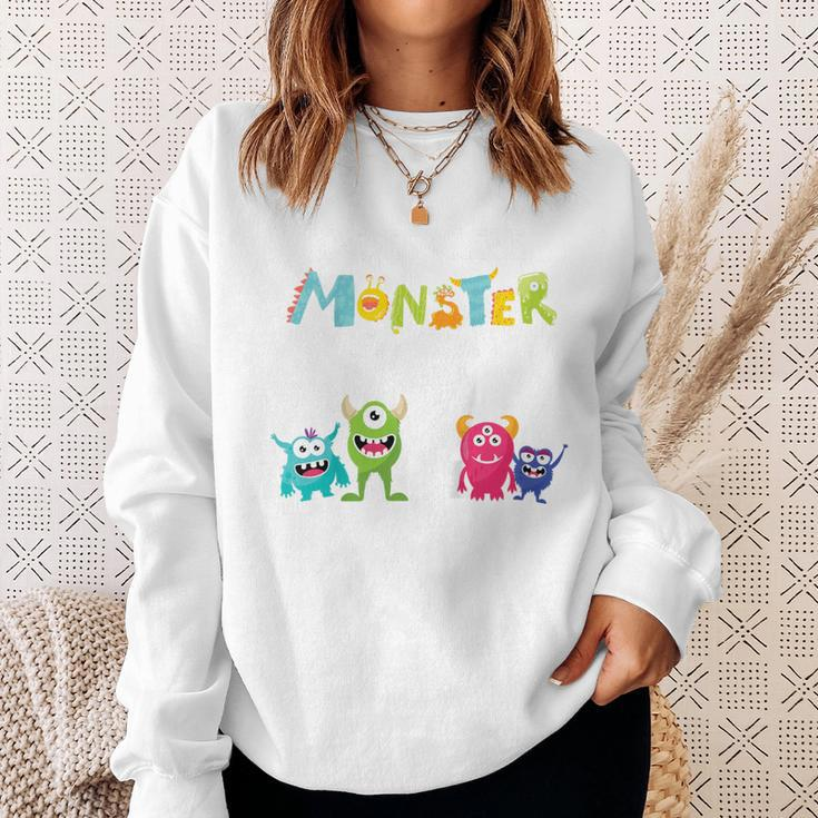 Children's 2Nd Birthday Ich Bin Schon 2 Jahre Junge Kleine Monster Sweatshirt Geschenke für Sie