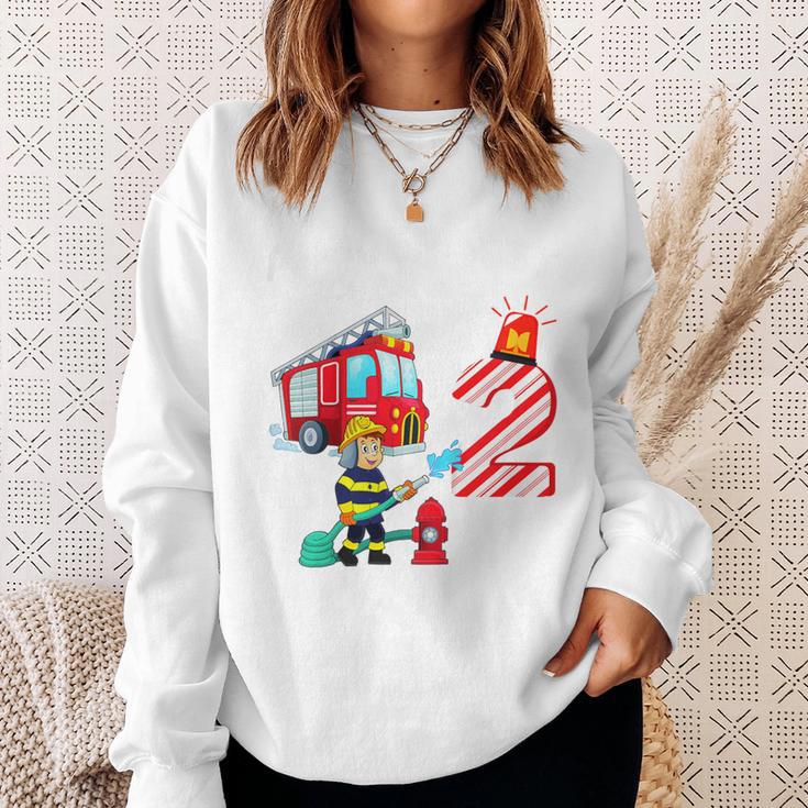 Children's Birthday Feuerwehr Aufgepasst Ich Bin Jetzt 2 Jahre Sweatshirt Geschenke für Sie