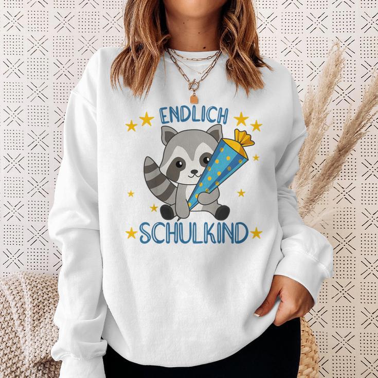 Children's Endlich Schulkind Raccoon School Cone School Cute Raccoon 80 Sweatshirt Geschenke für Sie